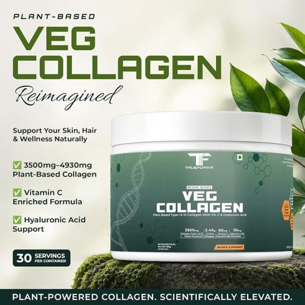 Trueforma® Veg Collagen with Type I & Type III With Vitamin C & Hyaluronic Acid | 30 Servings - Image 3