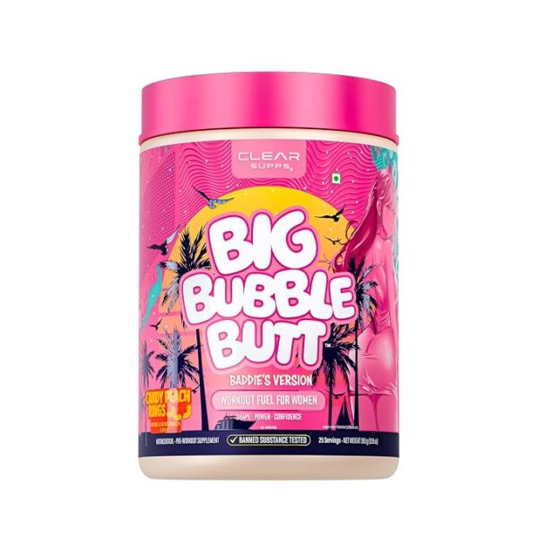 Big Bubble Butt – Baddie | Women’s Pre-Workout for Booty Pump, Energy & Focus | Zero Sugar, No Crash