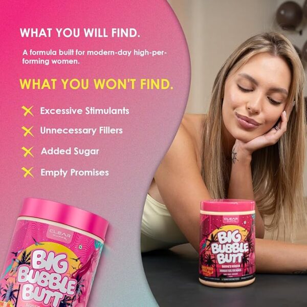 Big Bubble Butt – Baddie | Women’s Pre-Workout for Booty Pump, Energy & Focus | Zero Sugar, No Crash - Image 7