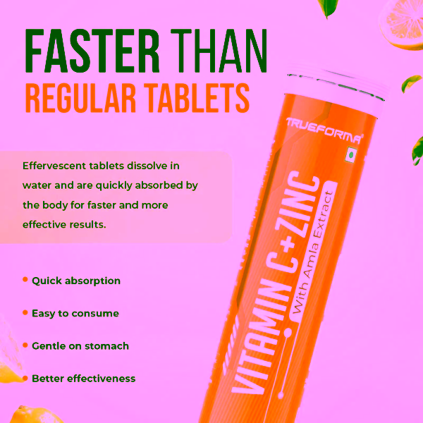 Trueforma® Vitamin C & Zinc with Amla Extract | Effervescent Tablets - Image 4