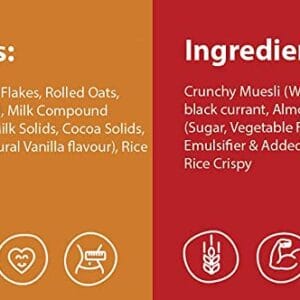 image of nutrition facts of zucchero multigrain bar almond choco