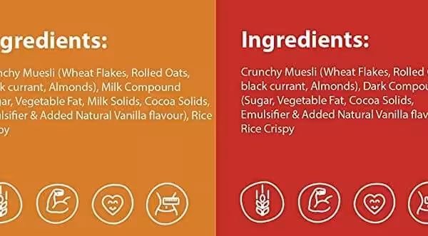image of nutrition facts of zucchero multigrain bar almond choco