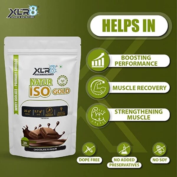 image of six pack nutrition xlr8 natur iso gold whey protein isolate 2kg