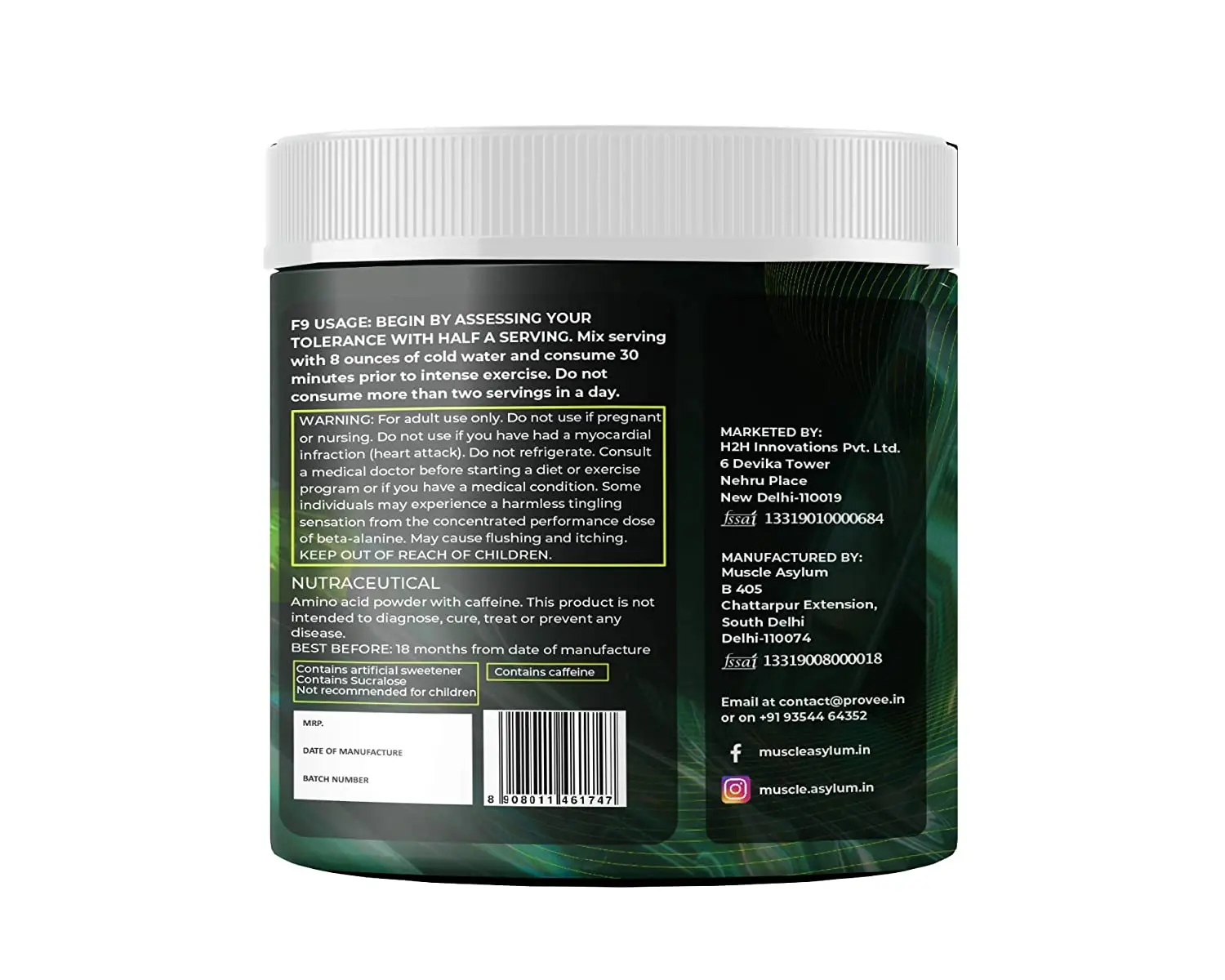 image of muscle asylum f9 test + pre workout