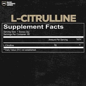 image of nutrition facts of redcon1 L citruline supplement