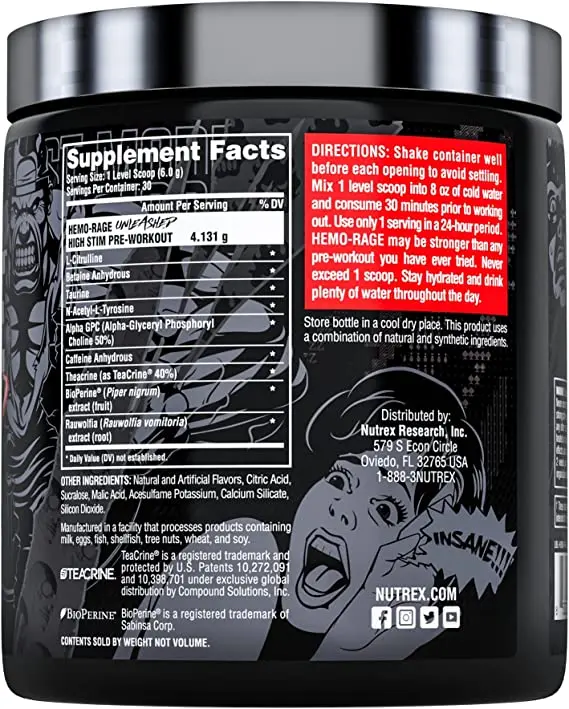 image of Nutrex Research Hemo-Rage Extreme High Stim Pre Workout