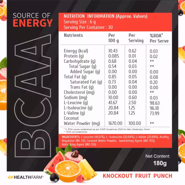 image of healthfarm bcaa supplement