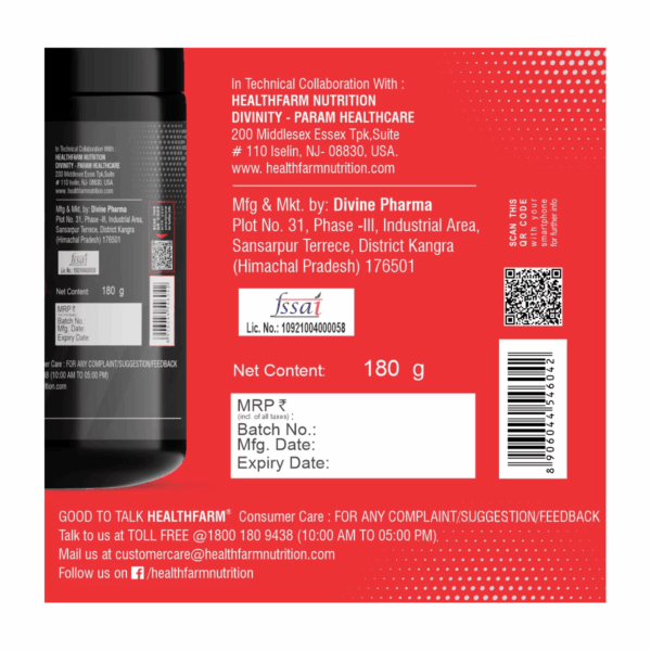 image of healthfarm bcaa supplement