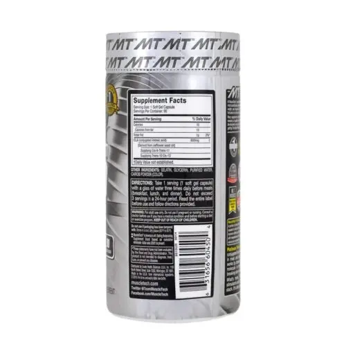 image of nutrition facts of muscletech platinum cla supplement