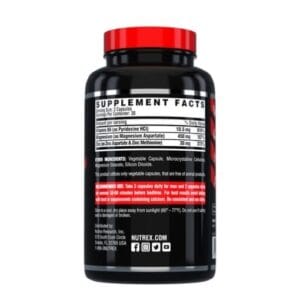 image of nutrition facts of nutrex research zma muscles strength