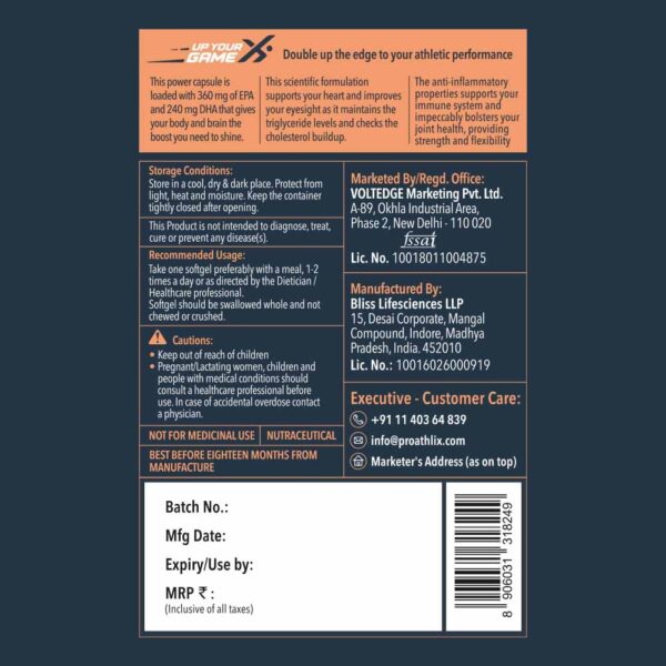 image of proathlix omega 3 supplement