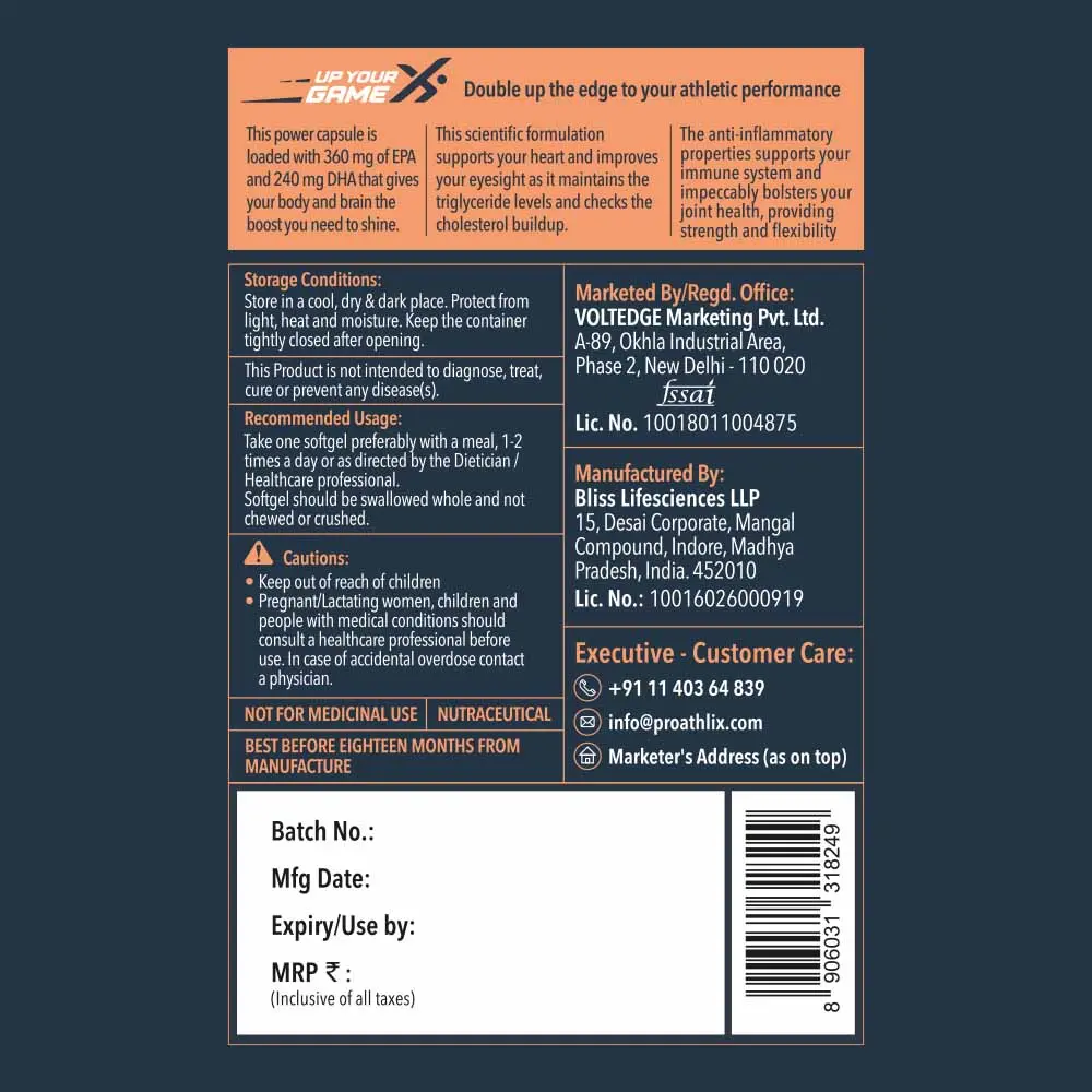 image of proathlix omega 3 supplement