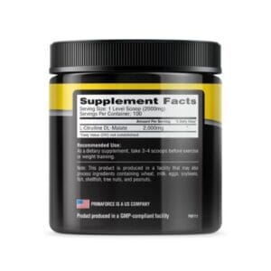 image of nutrition facts of Primaforce Citruline Malate