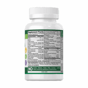 image of nutrition facts of nature's truth multi-vita softgels supplement