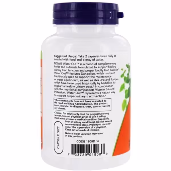 image of Now Water Out 100 Veg capsules