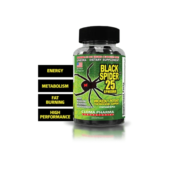 image of cloma pharma black spider fat burner