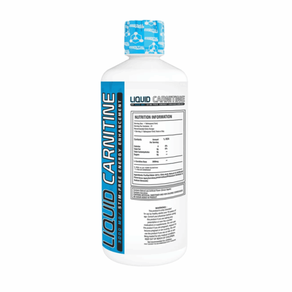 image of nutrition facts of one science nutrition essential series liquid carnitine