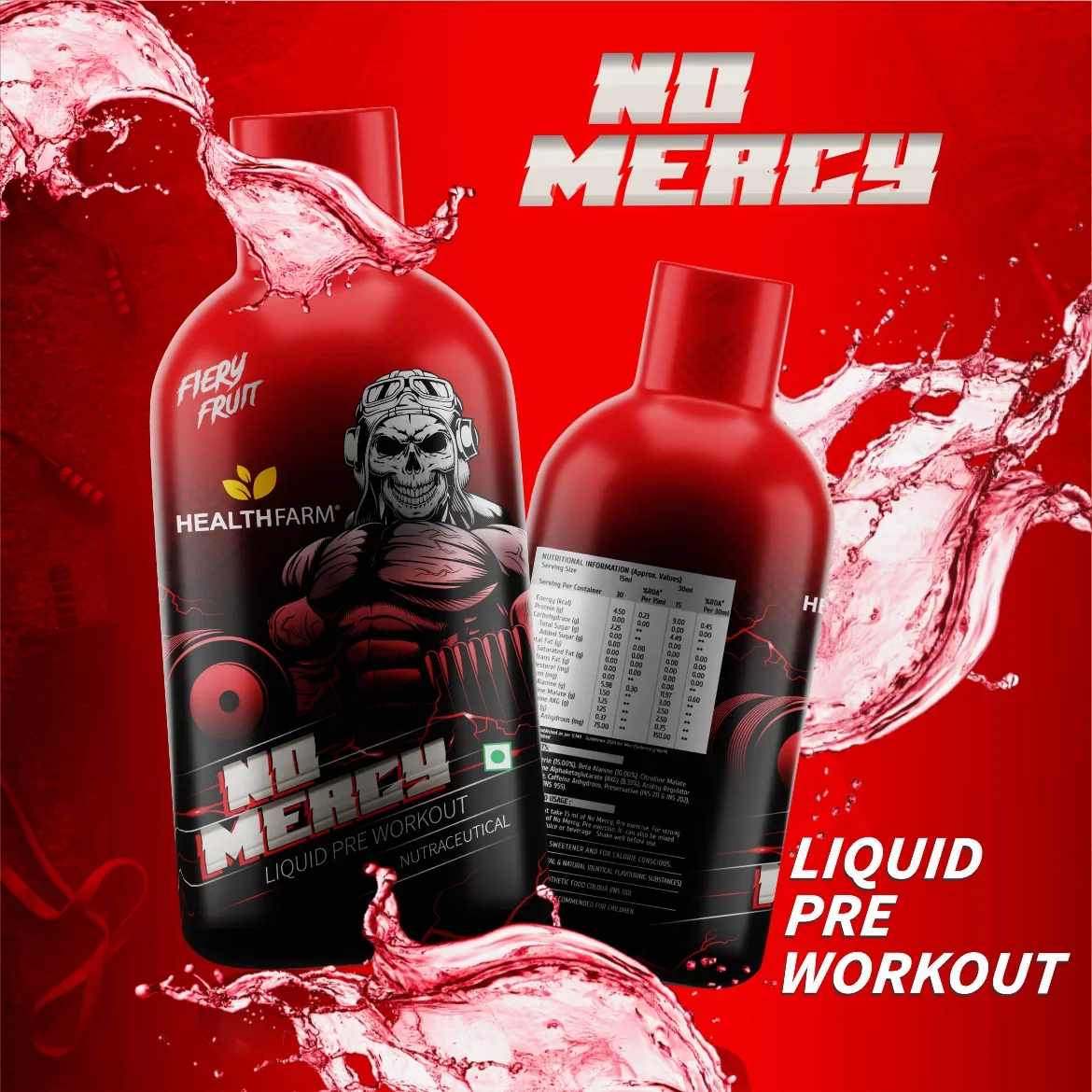 image of healthfarm no mercy pre workout supplement