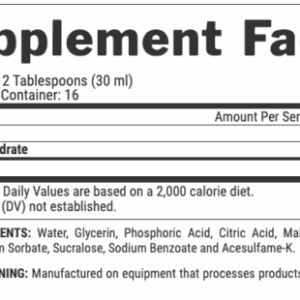 image of nutrition facts of nutrex research l carnitine
